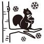 りす りす,栗鼠,リス,動物,小動物,どんぐり,ドングリ,雪,雪の結晶,結晶のシルエット素材
