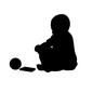 遊ぶ 遊ぶ 座る,一人遊び,ベビー,赤ちゃん,幼児,赤ん坊,人,人物,乳児,子供のシルエット素材