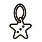 クリスマス（輪が付いた星） クリスマス,オーナメント,星,紐,輪っか,飾り,キーホルダー,シンプル,かわいい,冬のシルエット素材