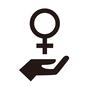 ジェンダーレス 性別記号,女性記号,女性シンボル,手,片手,手のひら,支える,受け止める,受け入れる,シンボルのシルエット素材