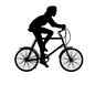 自転車 自転車 男性,男の人,人間,人物,運転,乗る,自転車,サイクリング,買い物,外出のシルエット素材