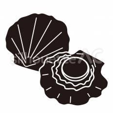 ホタテ ホタテ,貝類,殻付きのシルエット素材