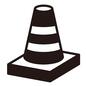 コーン コーン,マーカー,ストライプ,縞々,土台,三角コーン,1個,モータースポーツ,レーシングアイコン,アイコンのシルエット素材