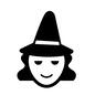 魔法使い 魔法使い 魔女,魔法使い,帽子,ぼうし,ハット,とんがり帽子,仮装,人物,顔,正面のシルエット素材