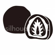 いちご大福 いちご大福,和菓子,餡のシルエット素材