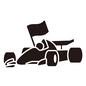レースカー ウイニングラン,ウィニングラン,旗,フォーミュラカー,F1,フォーミュラ,レースカー,四輪車,乗り物,自動車レースのシルエット素材