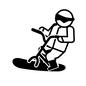 スノースクート スノースクート,人,人物,乗る,ピクトグラム,自転車タイプ,横向き,サングラス,冬のスポーツ,冬のシルエット素材