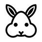 うさぎ うさぎ もぐもぐ,兎,うさぎ,白うさぎ,正面,ふっくら,ウサギ,かわいい,癒し,デフォルメのシルエット素材