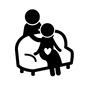 妊婦生活 楽しみ,待ち遠しい,ハートマーク,ソファー,心音,労わる,妊娠,妊婦,赤ちゃん,ピクトグラムのシルエット素材