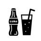 coke coke coke,コーク,瓶,グラス,炭酸,ストロー,コップ,アルファベット,ラベル,コーラのシルエット素材