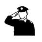 警察官 警察官 人物,人,上半身,敬礼,ポーズ,警察官,police,policeman,警官,警察のシルエット素材
