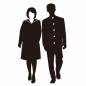 歩いている制服の男女 歩いている制服の男女 男女,女の子,男の子,歩く,セーラー服,カップル,友達,子供,学ラン,卒業生のシルエット素材