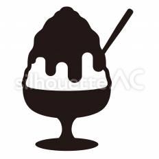 かき氷 かき氷,氷,シロップのシルエット素材