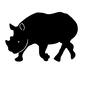 サイ サイ サイ,さい,生物,生き物,動物,アニマル,獣,野生動物,哺乳類,歩くのシルエット素材