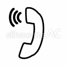 電話　白抜き 電話,白抜き,受話器のシルエット素材