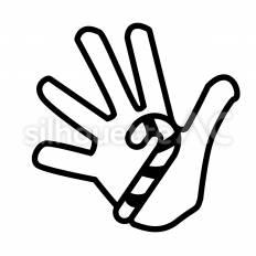 お菓子をもらう手　キャンディスティック 手,受け取る,キャンディスティックのシルエット素材