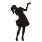 カラオケ 女性,全身,正面,振付,なりきり,アイドル,ポーズ,ハンドマイク,歌う,カラオケ教室のシルエット素材