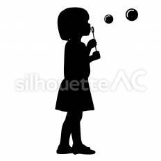 シャボン玉 シャボン玉,遊ぶ,立つのシルエット素材