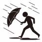 台風で服飛ばされそうな人 人,傘,吹き飛ぶ,服,動き,輪郭,シンプル,コミカル,クール,人物のシルエット素材
