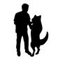 友達 ペット,人間,犬,動物,愛犬,立つ,大型犬,全身,写真,仲良しのシルエット素材