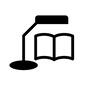図書館 図書館 自習室,勉強する,本,書籍,学ぶ,蛍光灯,ライト,電気,照らす,照明のシルエット素材
