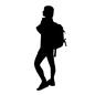 男性 男性 アウトドア,キャンプ,女性,人物,ザック,横向き,全身,立つ,登山,山登りのシルエット素材