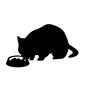 猫 ペット,猫,食事,ご飯,キャットフード,食べる,器,食器,カリカリ,家猫のシルエット素材
