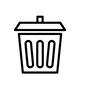 ウェブアイコン ゴミ箱,ごみ箱,蓋つき,削除,ごみばこ,消去,捨てる,ウェブラインアイコン,ウェブアイコンのシルエット素材