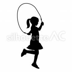 縄跳び 縄,跳ぶ,遊ぶのシルエット素材