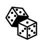 サイコロ2個 サイコロ2個 アイコン,サイコロ,さいころ,ダイス,ダイスゲーム,賽子,骰子,すごろく,出目,正方形のシルエット素材