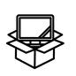 ウェブアイコン ウェブアイコン リモートワーク,テレワーク,在宅勤務,セットアップ,インストール,ディスプレイ,パソコン,新品,開梱,段ボールのシルエット素材