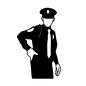 警察官 警察官 人物,人,上半身,警察官,ネクタイ,ピストル,拳銃,銃,police,policemanのシルエット素材