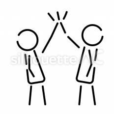 団結　ハイタッチ ピクトグラム,ピクトサイン,アイコンのシルエット素材