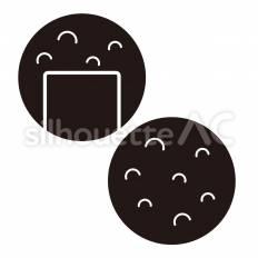 煎餅 煎餅,和菓子,焼き物のシルエット素材