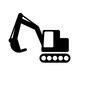 ショベルカー ショベルカー 乗り物,車両,アーム,重機,ショベルカー,土木工事,工事現場,働く車のシルエット素材