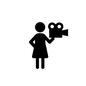 女性カメラマン カメラ,カメラマン,映画監督,監督,撮影,映画撮影,人物,女性,女,ピクトグラムのシルエット素材