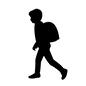 通学 通学 通学,登校,下校,小学生,ランドセル,歩く,横向き,男の子,動き,ポーズのシルエット素材