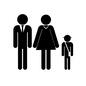 ピクトグラム,人物,全身,3人,核家族,家族,ファミリー,親子,男の子,子どものシルエット素材