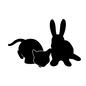 動物 動物 動物,2種類,2匹,猫,ねこ,ネコ,うさぎ,ウサギ,兎,並ぶのシルエット素材
