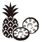 パイナップル カットフルーツ,スライス,輪切り,パイナップル,パイン,果実,くだもの,とげとげ,パインアップル,パインナップルのシルエット素材