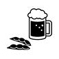生ビール 自宅,オンライン飲み会,外出自粛,ステイホーム,家飲み,生ビール,ジョッキ,生中,枝豆,お通しのシルエット素材