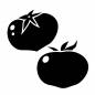 トマト トマト,食べ物,収獲,青果,ヘタ,ミニトマト,野菜,農業,植物,2個のシルエット素材