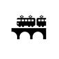 鉄橋 鉄橋 車両,鉄橋,橋,電車,列車,横向き,眼鏡橋,鉄道,交通機関のシルエット素材