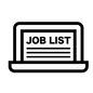 求人一覧 求人一覧 就職活動,就活,ジョブリスト,求人情報,パソコン,モニター,パソコン,英語,単語,仕事探しのシルエット素材