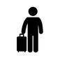男性旅行者 男性旅行者 旅行者,男性,帰省,旅行,旅,トランク,スーツケース,荷物,人物,ピクトグラムのシルエット素材