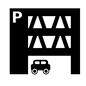 立体駐車場 立体駐車場,3階,P,アルファベット,建物,建造物,車,自動車,自家用車,横向きのシルエット素材