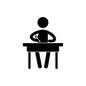 ピクトグラフ ピクトグラフ 勉強する,ノートをとる,授業,スクール,学生,生徒,学校,ピクトグラフ,ピクトグラム,人のシルエット素材