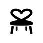 椅子 椅子,バレンタイン,2月,14日,イベント,ハート,背もたれ,ハート型,子供用のシルエット素材