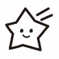 笑顔の星 星,韓国風,流れ星,空,夜,マーク,嬉しい,にっこり,表情,笑顔のシルエット素材