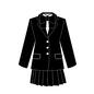 ブレザー制服 ブレザー制服 制服,学生服,長袖,ブレザー,スカート,リボン,女子,中学校,高校,学校のシルエット素材